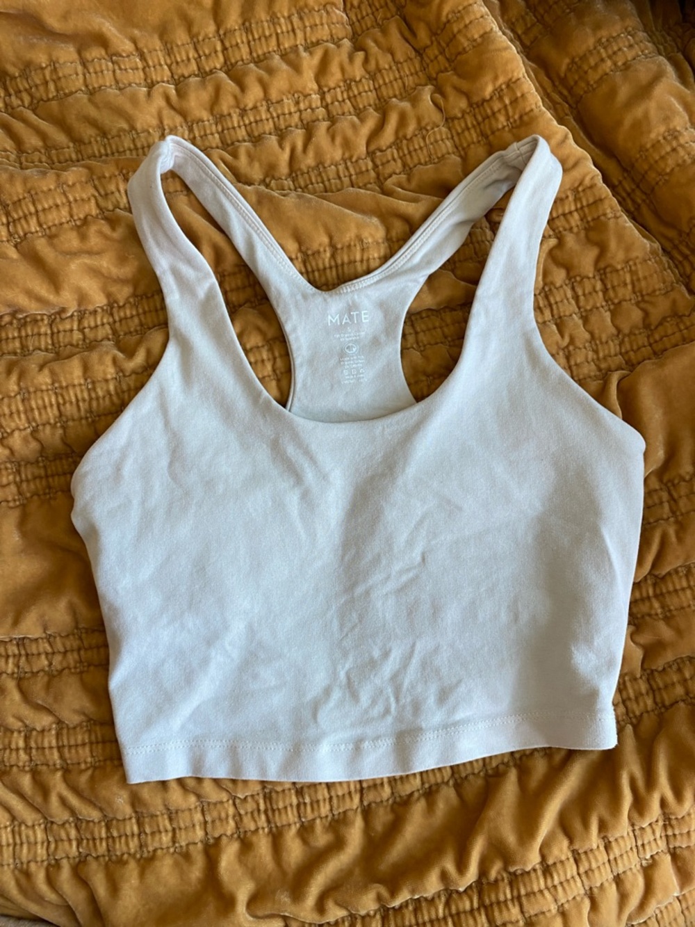 MATE Off White Racerback Crop Tank